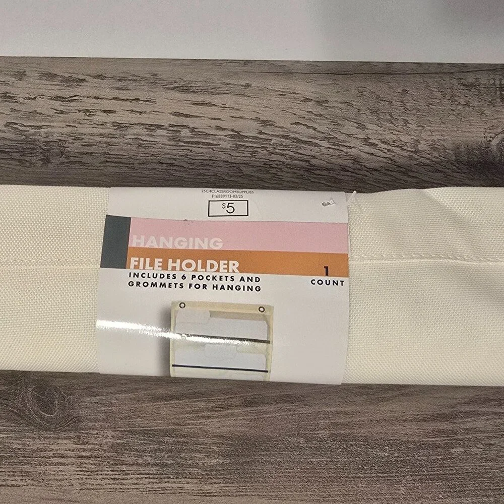 Hanging Wall File Folder Organizer(2 PACK) 6 Pockets and grommets for hanging